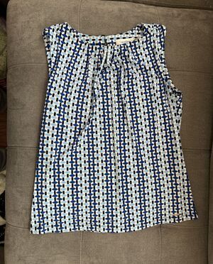 Calvin Klein - M - Vintage Blue Geometric Blouse